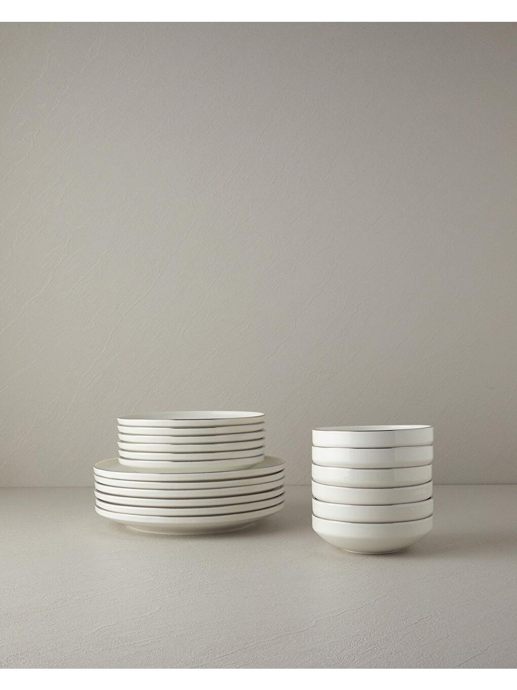 Gri Torino Porselen Çukur Tabaklı Yemek Takımı 18 Parça 6 Kişilik Silver-2