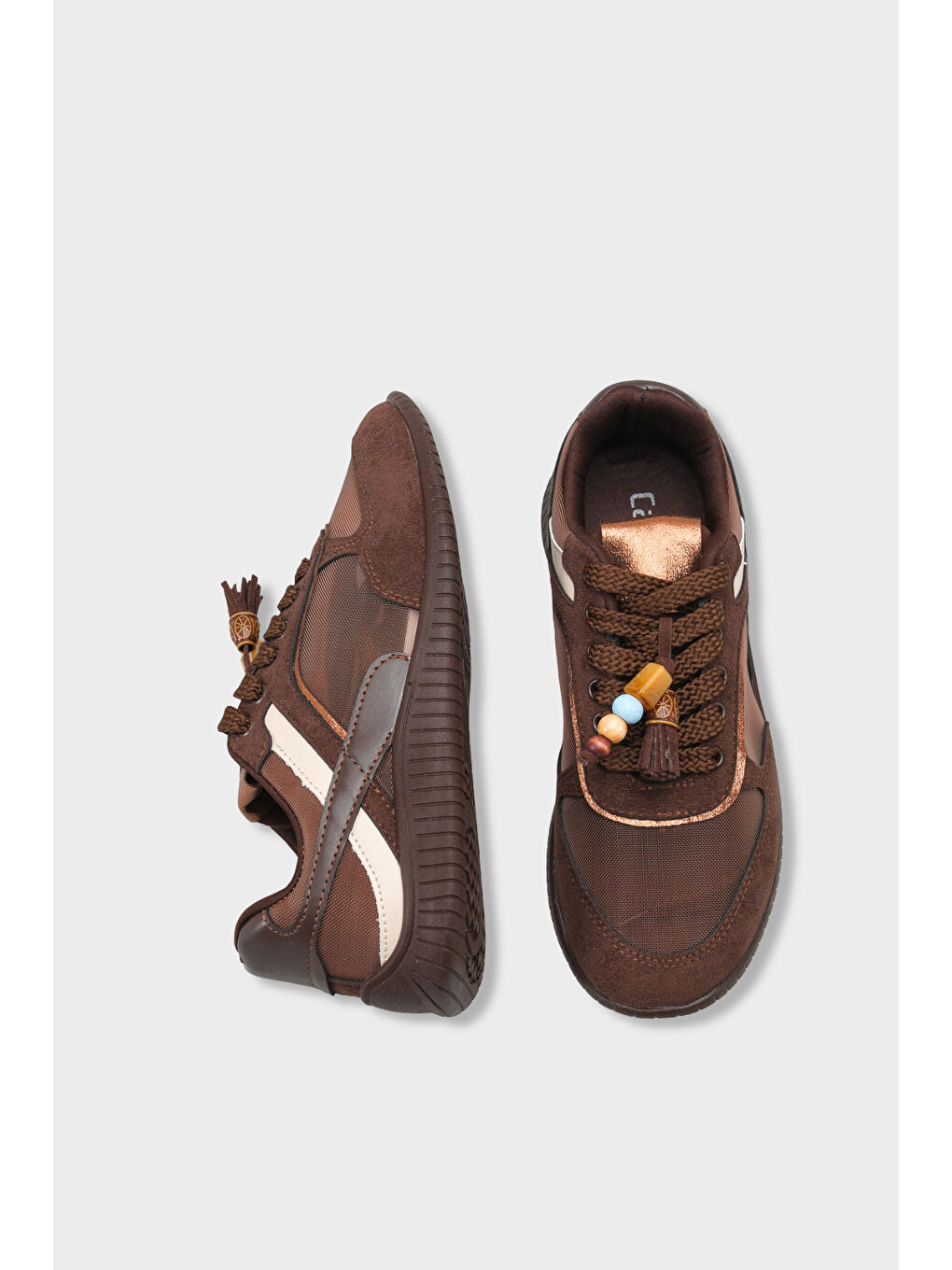 Kahverengi Kadın Sneaker Spor Ayakkabı-4
