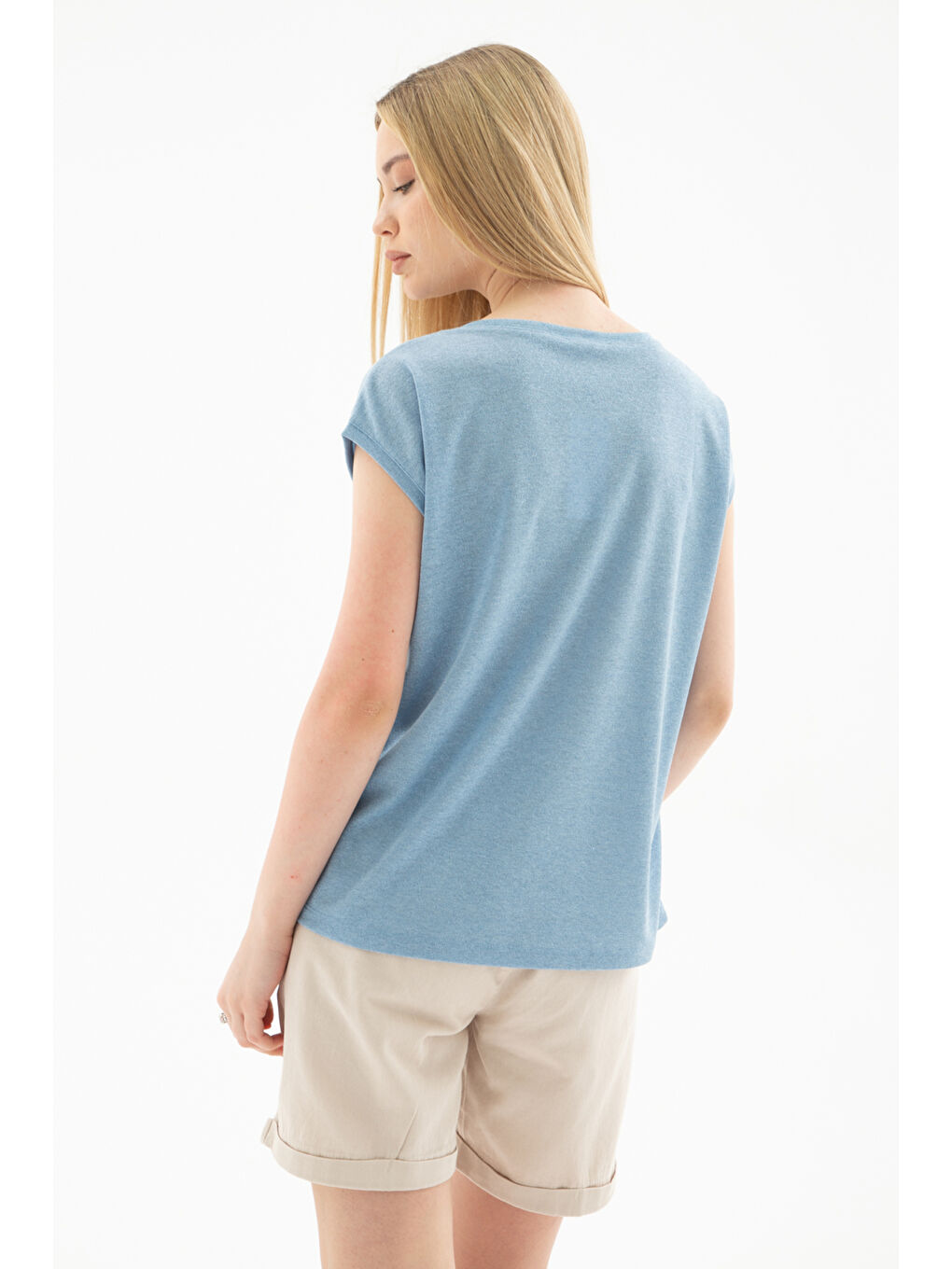 Mavi Standart Fit Yuvarlak Yaka Simli Bluz 25Y0202K1-2