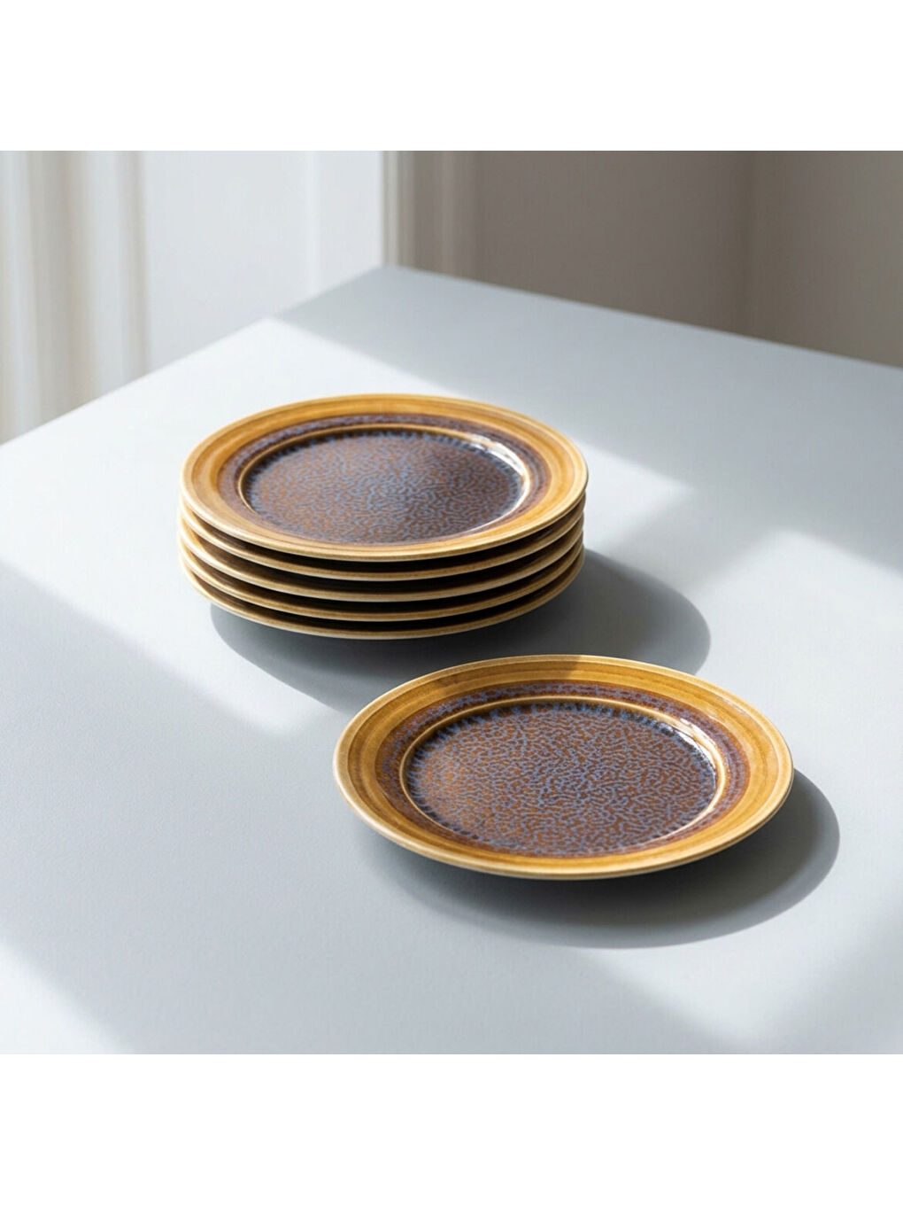 Ekru Valeron 6 Adet 20 Cm Pasta Tabağı  Reaktif Saura 137-2