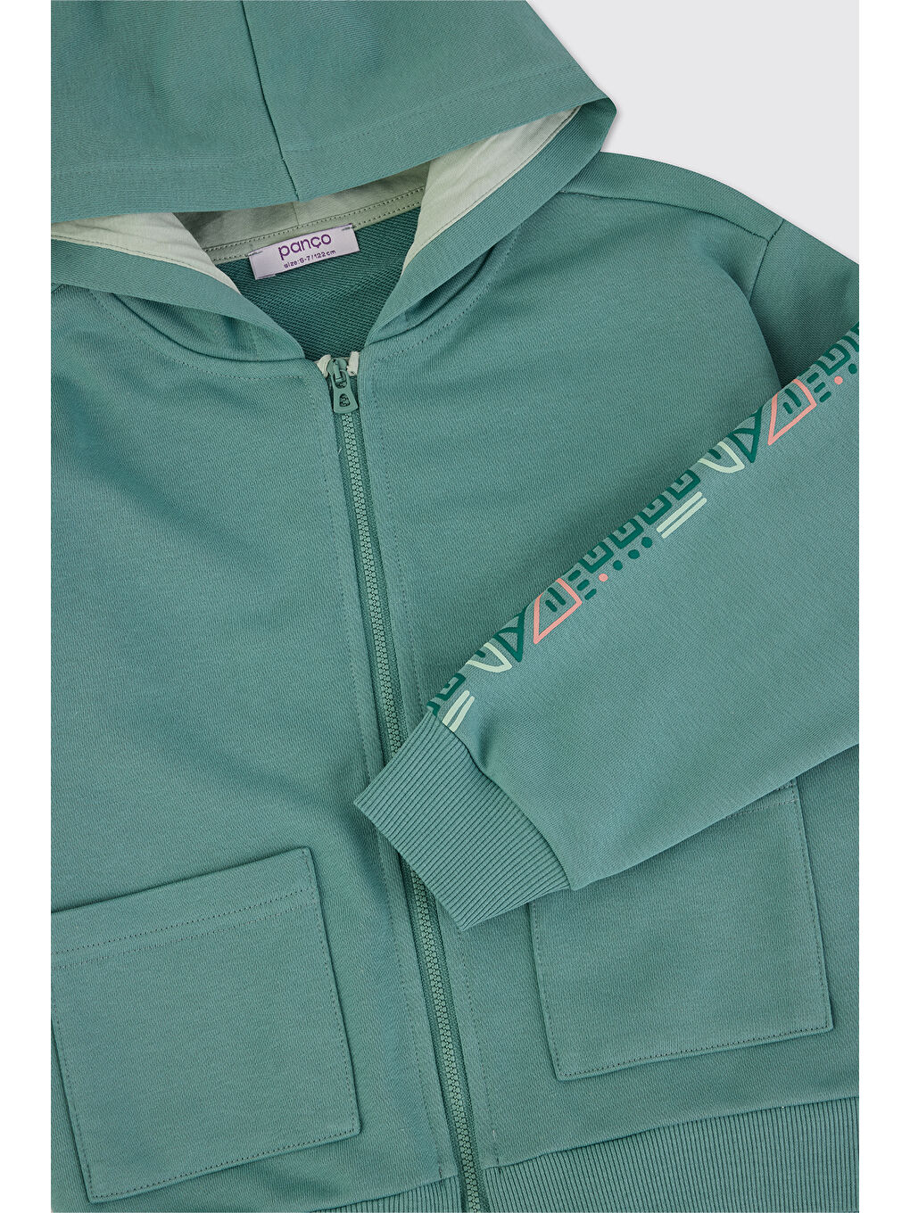 Erkek Çocuk Fermuarlı Yeşil Sweatshirt-2