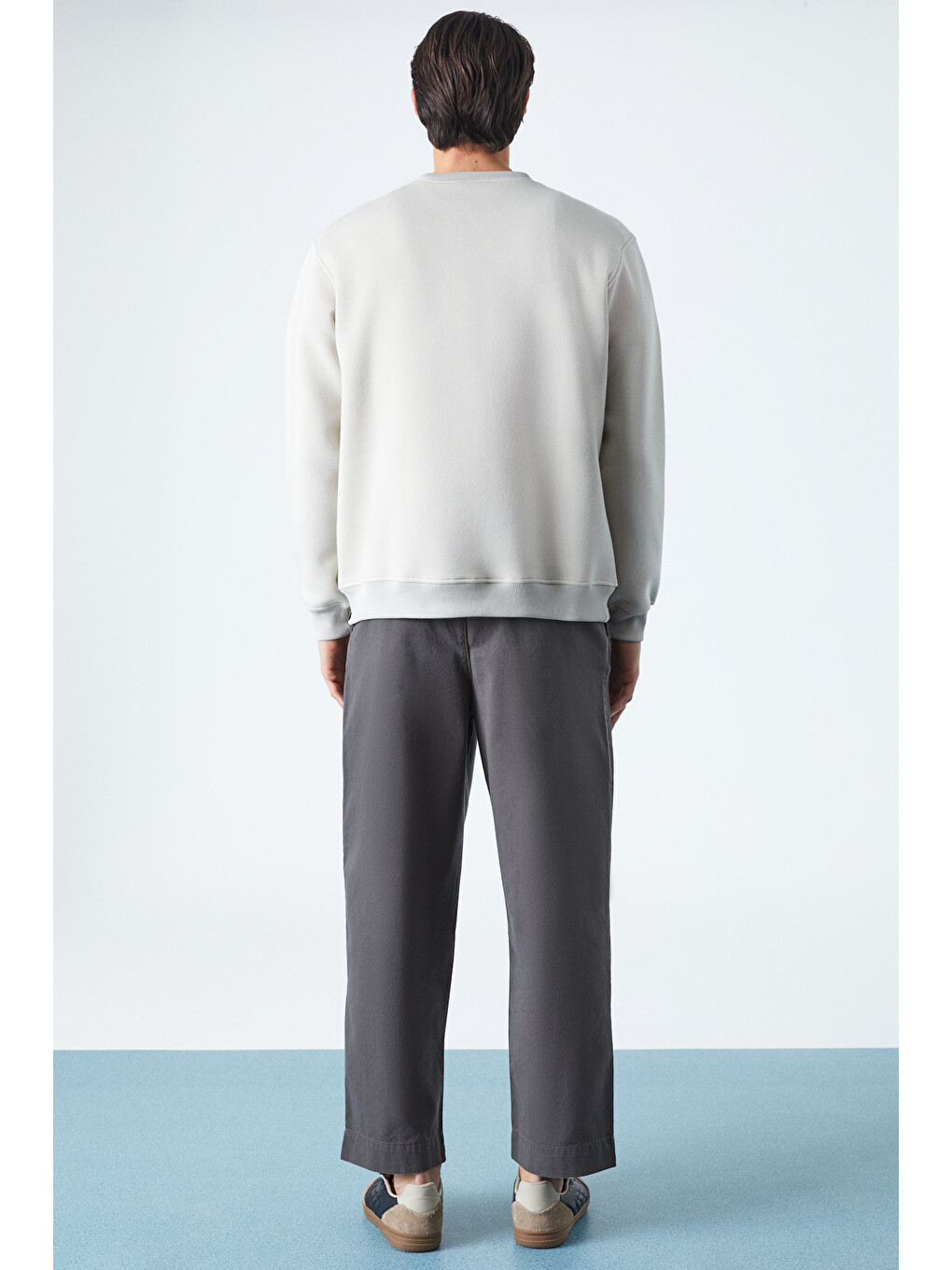 Travıs Erkek Organik Kumaşlı Yumuşacık Regular Fit Yuvarlak Yakalı Ekru Sweatshirt-4