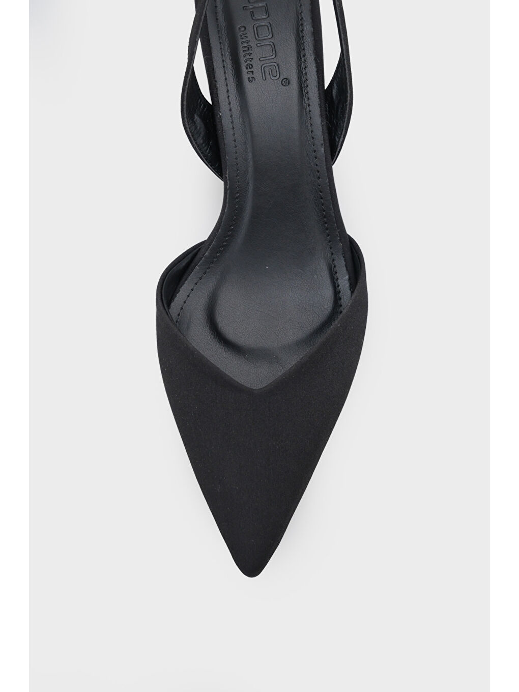 Siyah Esmerelda Sivri Burunlu Arkası Bantlı Orta Topuklu Kadın Ayakkabı-3