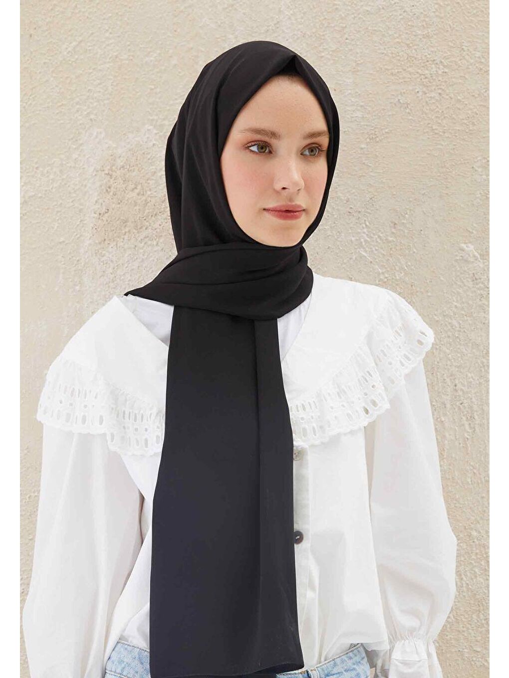 Medine İpeği Şal Siyah-1