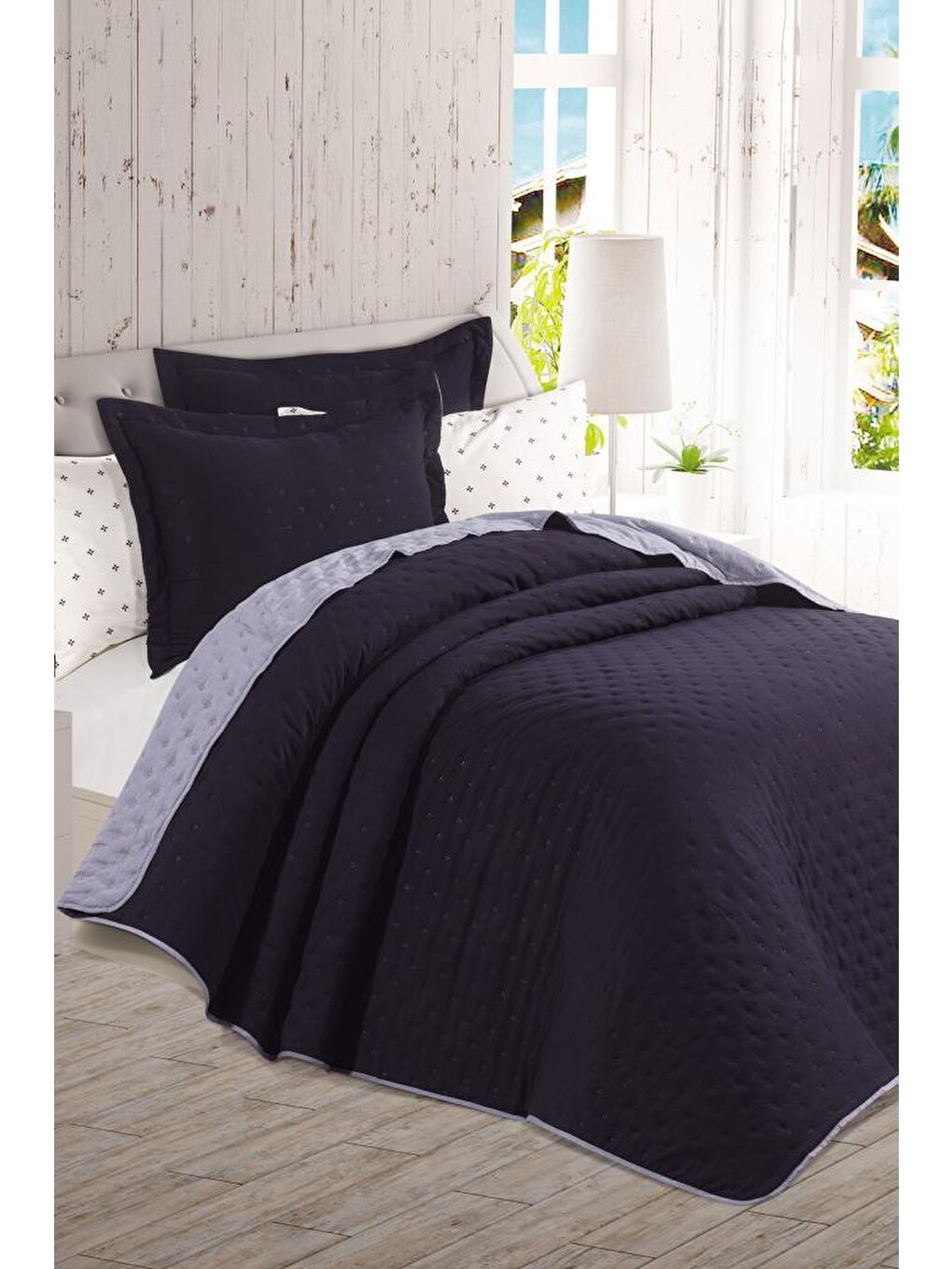 Washed Soft Çift Taraflı 6 Parça Çeyiz Seti Antrasit