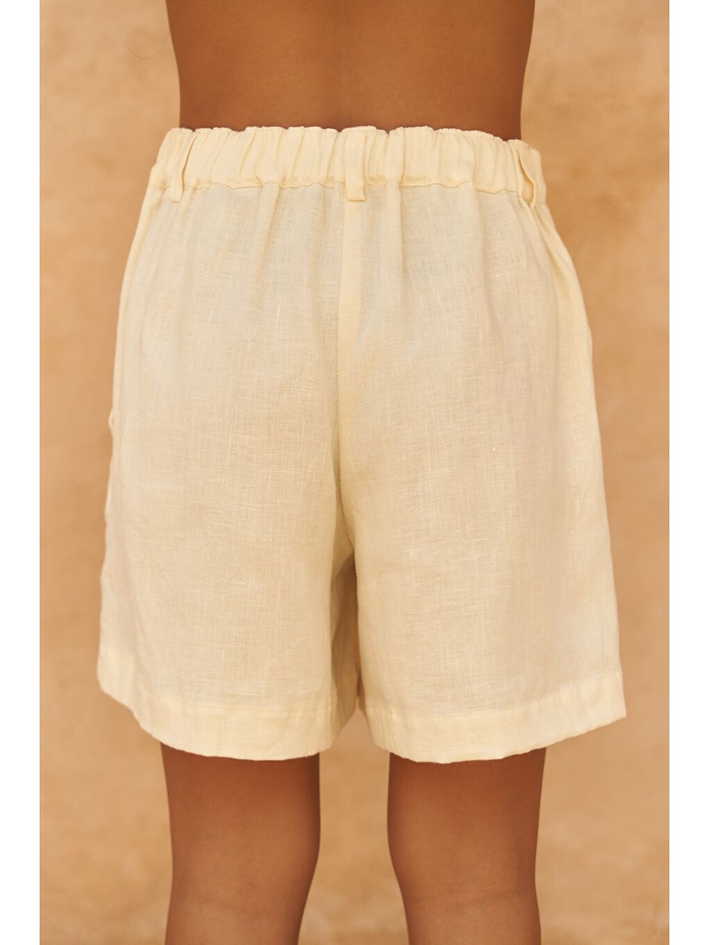 Gaelil Oversize Sarı Keten Gömlek Şort Takım-2