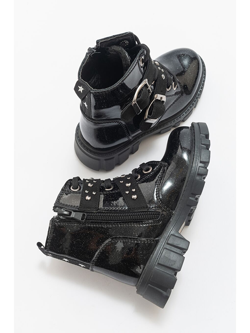 Kız Çocuk Siyah Rugan Deri Suya Dayanıklı Günlük Bot-3