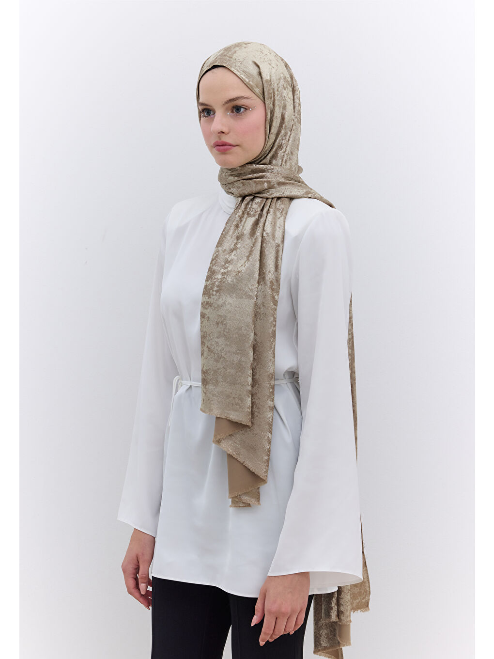 Sarı Luxury Shine Şal Gold