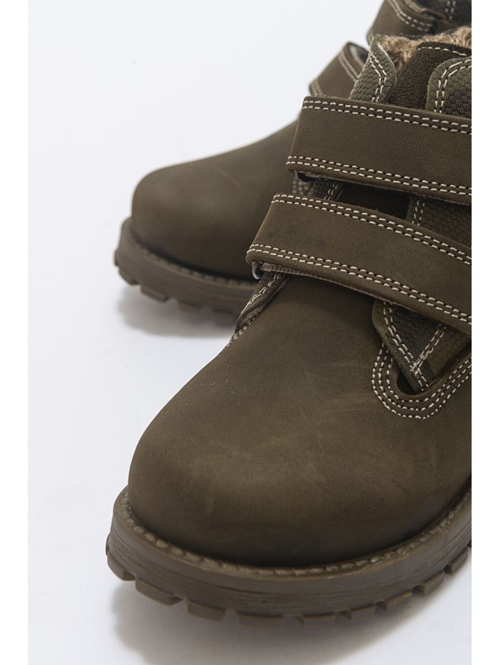 Erkek Çocuk Haki Hakiki Deri Suya Dayanıklı Anatomik Günlük Bot-1