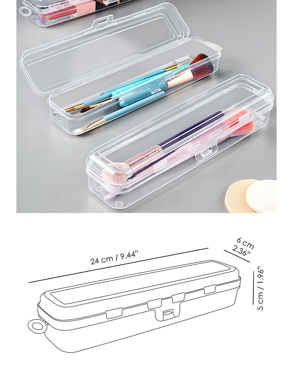 5'li Taşınabilir Makyaj Organizeri Şeffaf Çok Amaçlı Kozmetik Makyaj Fırçası Düzenleyici Fırçalık-4