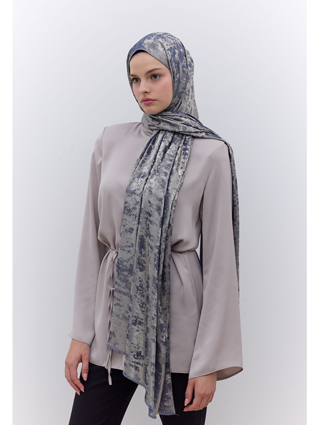 Luxury Shine Şal İndigo