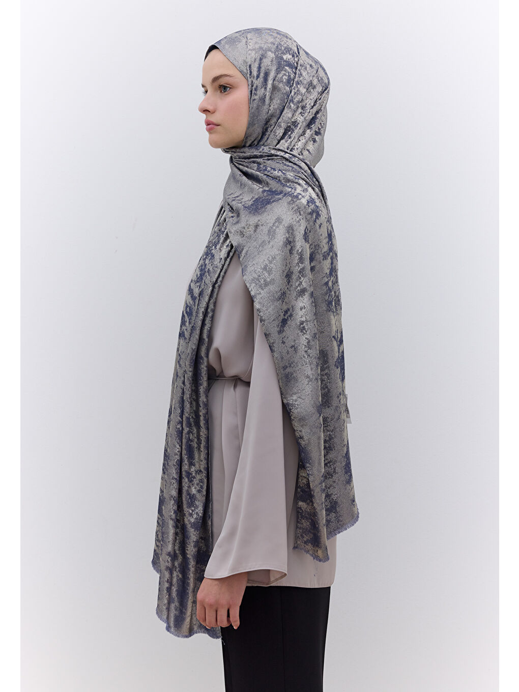 Luxury Shine Şal İndigo-2