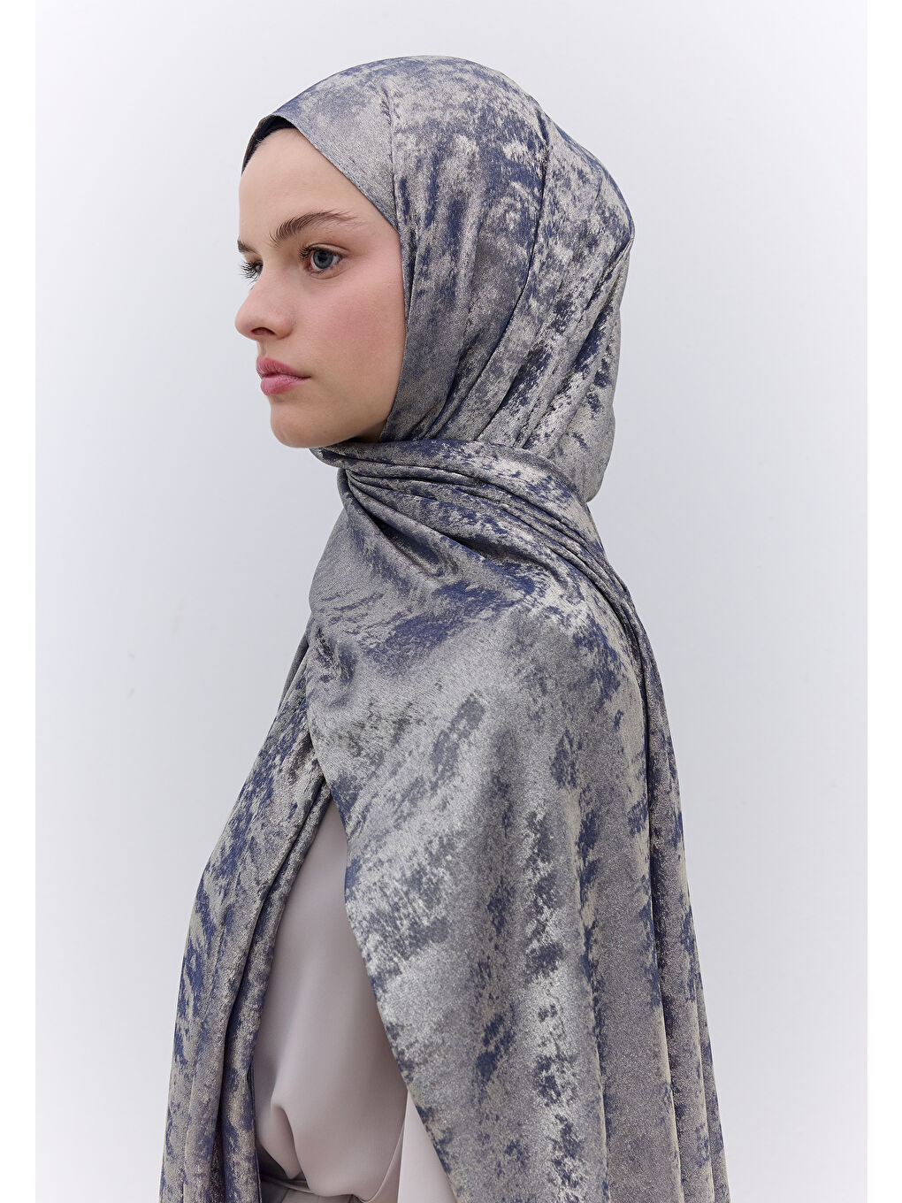 Luxury Shine Şal İndigo-3