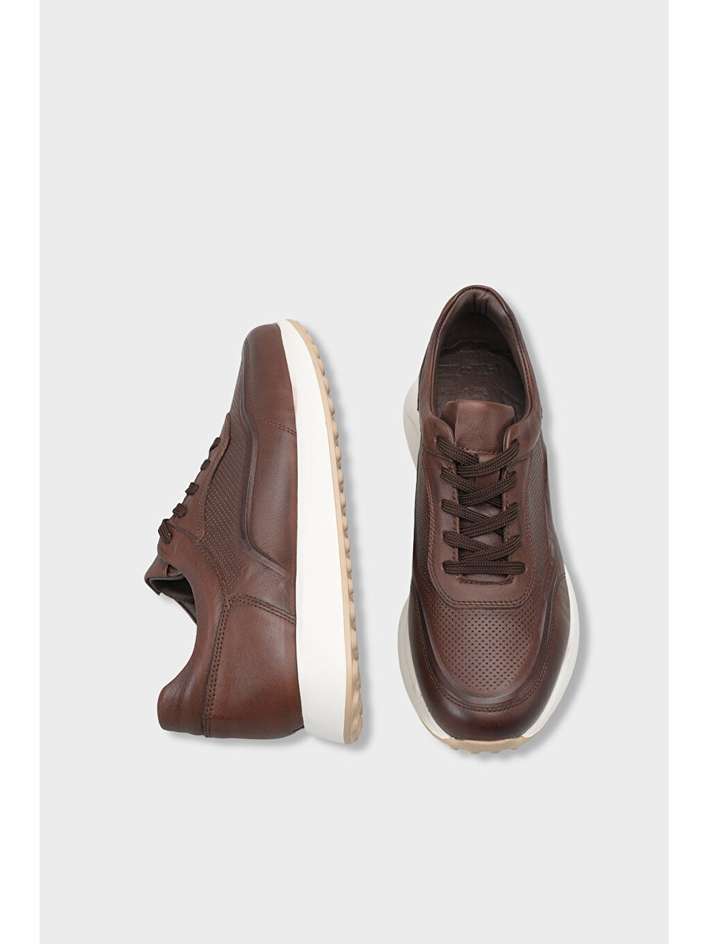 Kahverengi Ramsey Hakiki Deri Erkek Günlük Spor Ayakkabı Sneaker-4