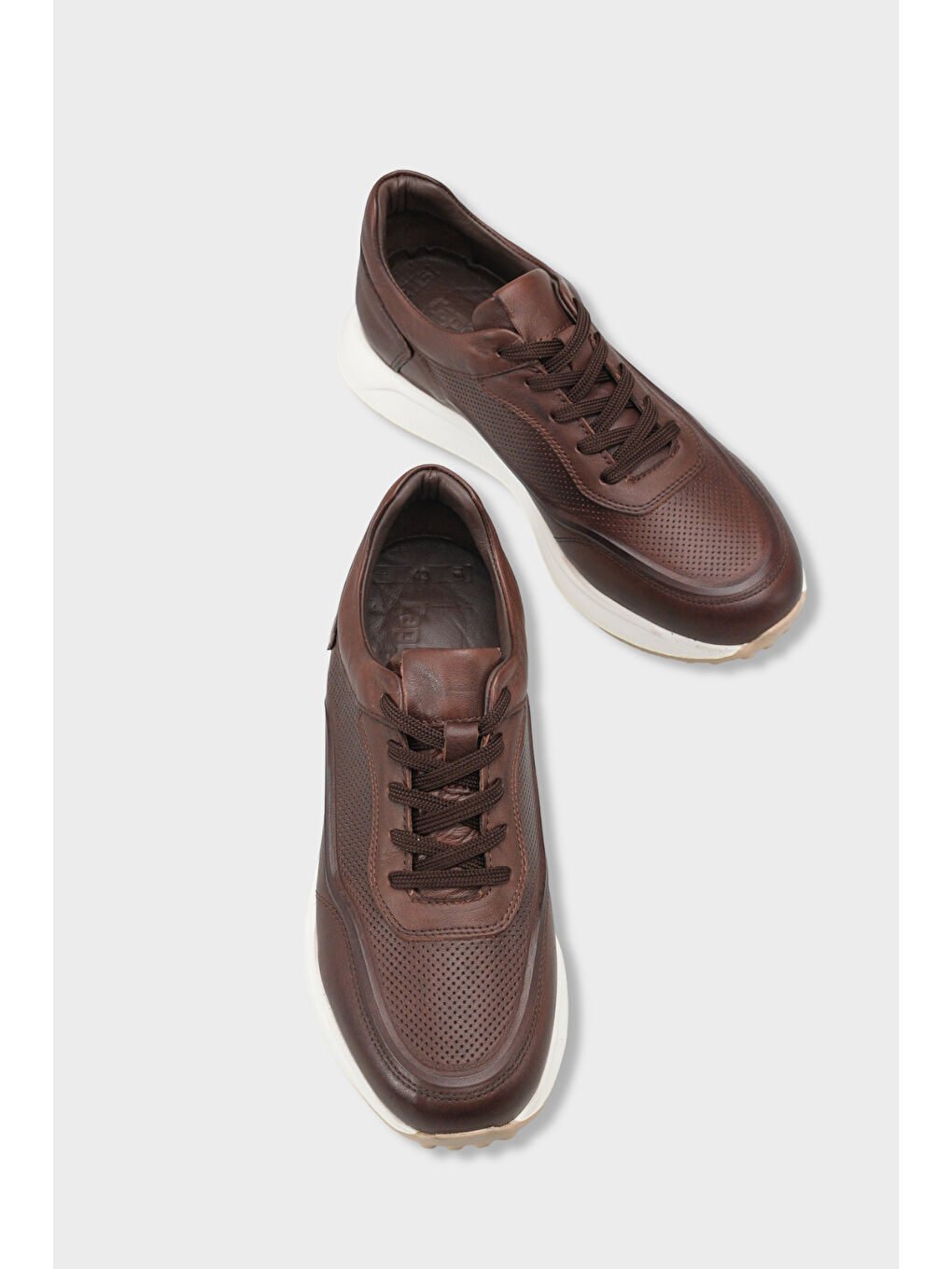 Kahverengi Ramsey Hakiki Deri Erkek Günlük Spor Ayakkabı Sneaker-5