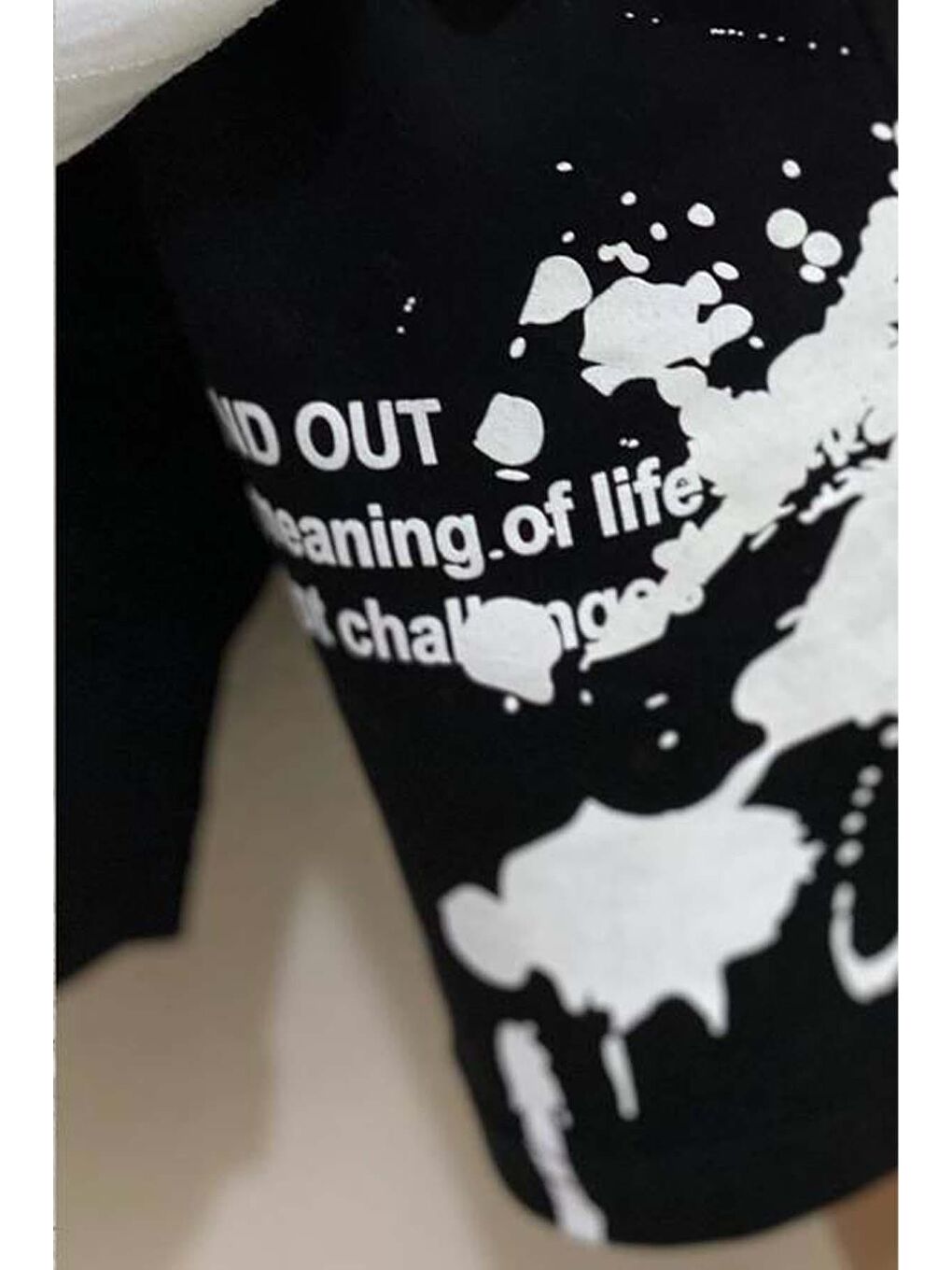 Erkek Çocuk Fırça Boya Desenli Cepli Siyah Şortlu Takım-3