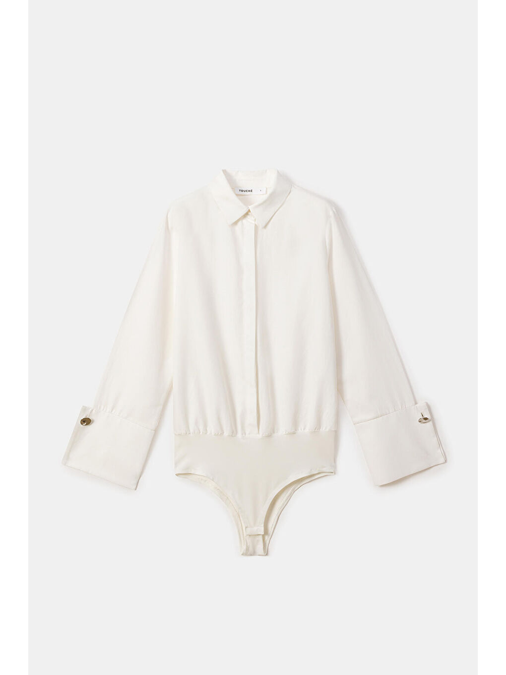 Ekru Geniş Manşetli Gömlek Body