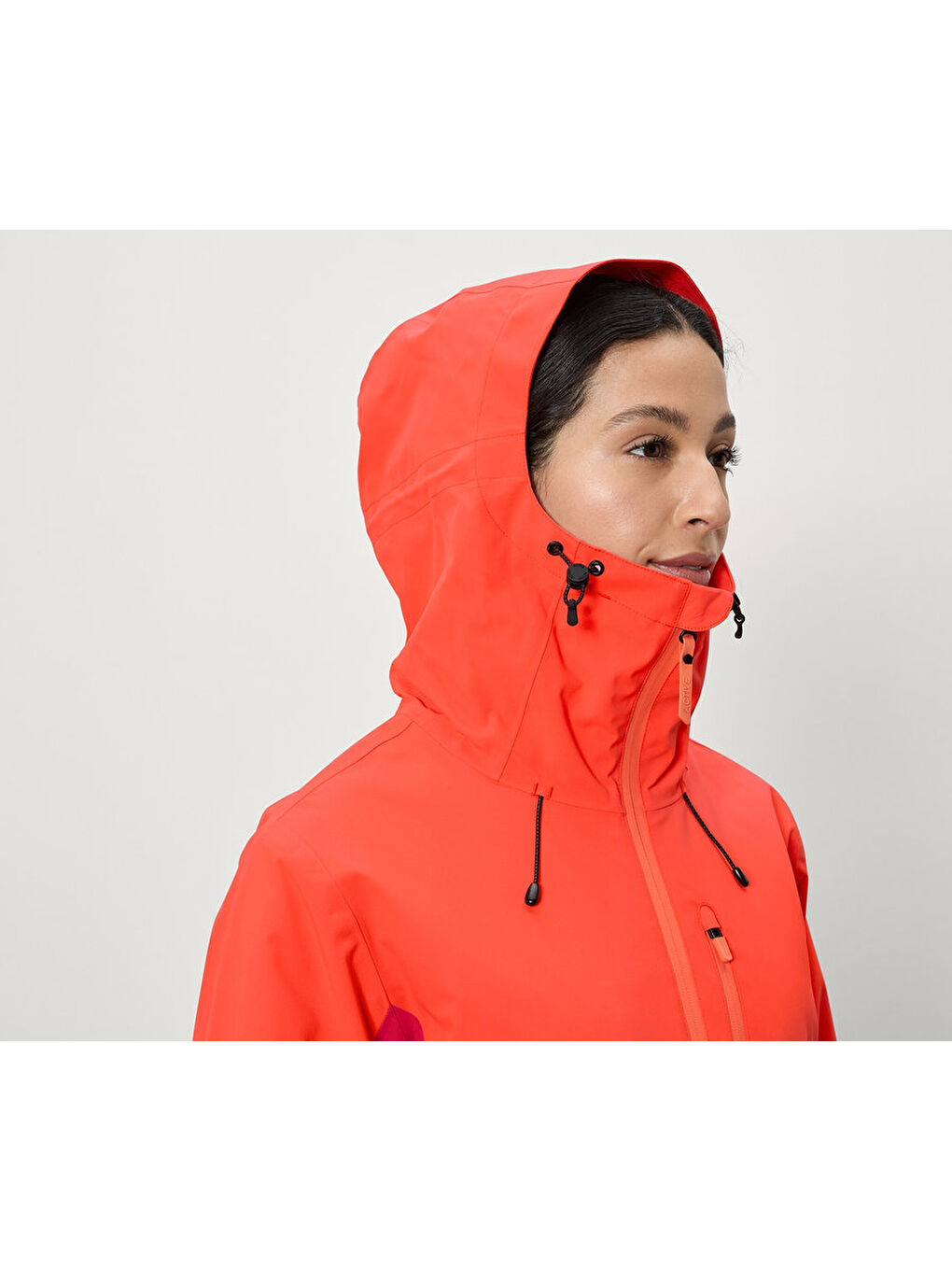 Kadın Kayak Ceketi, Renk Bloklu, Kırmızı-1