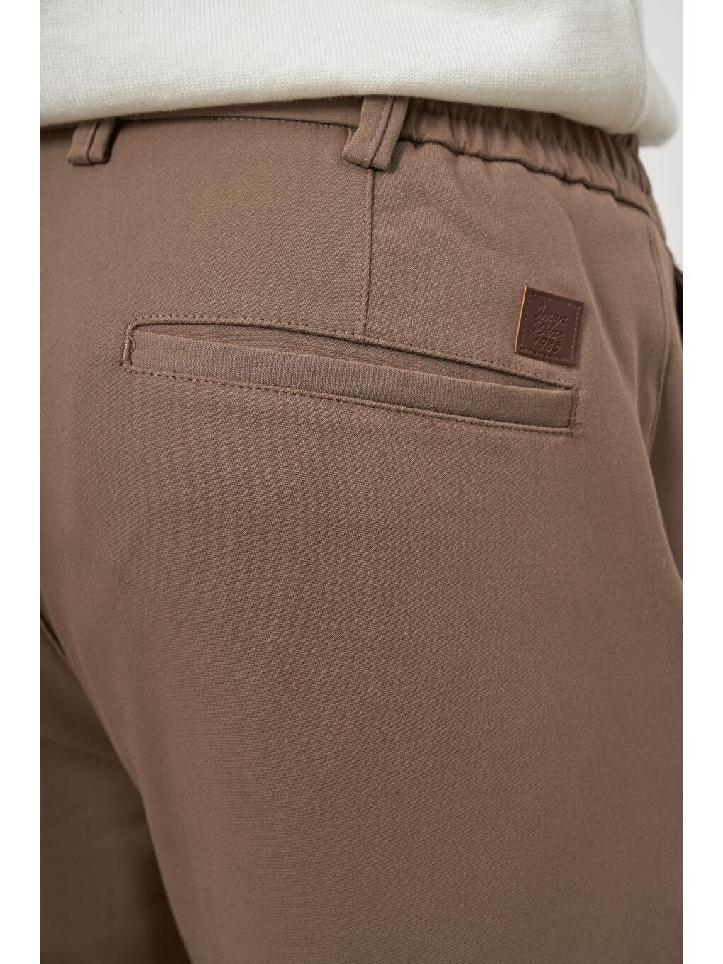 Kahverengi Koyu Vizon Pamuklu Lastikli Yandan Cepli Casual Slim Fit Jogger Pantolon 1003245101-5