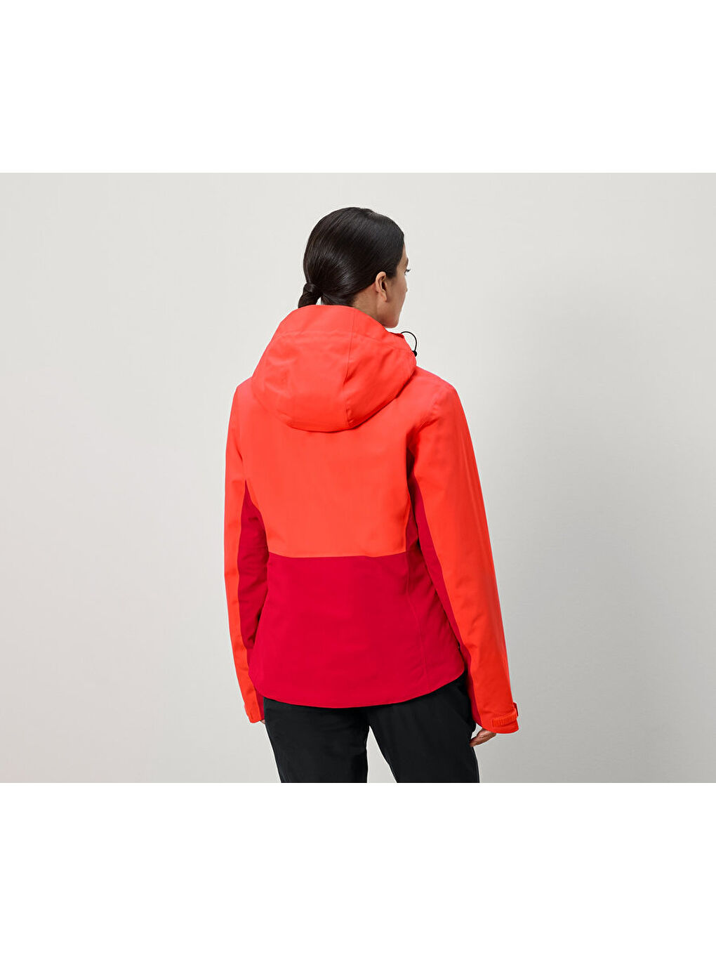 Kadın Kayak Ceketi, Renk Bloklu, Kırmızı-2