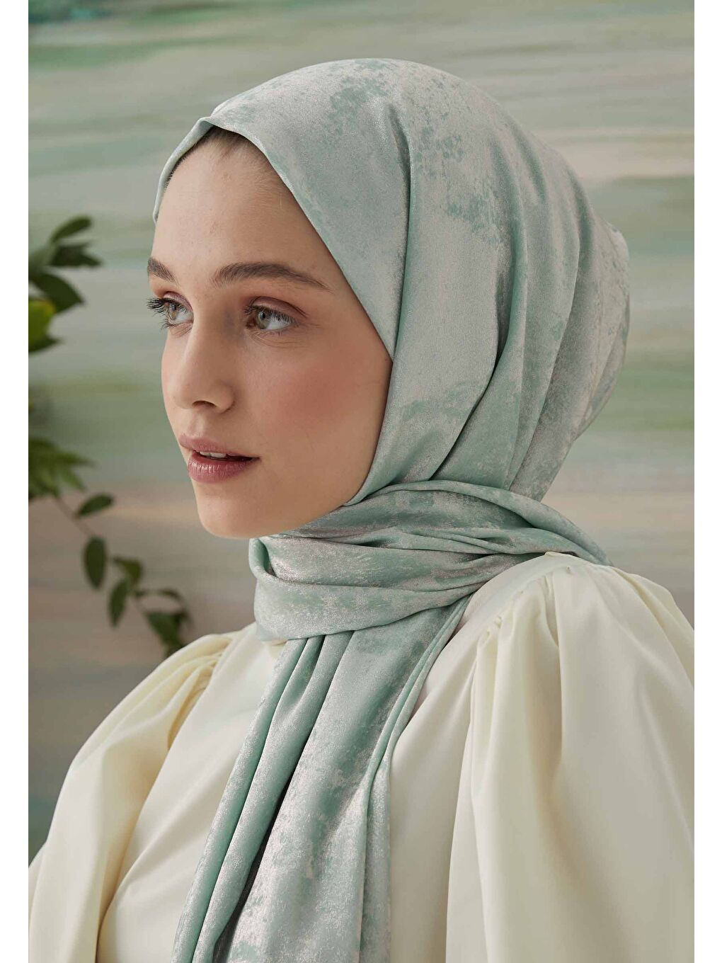 Luxury Shine Şal Mint Yeşili