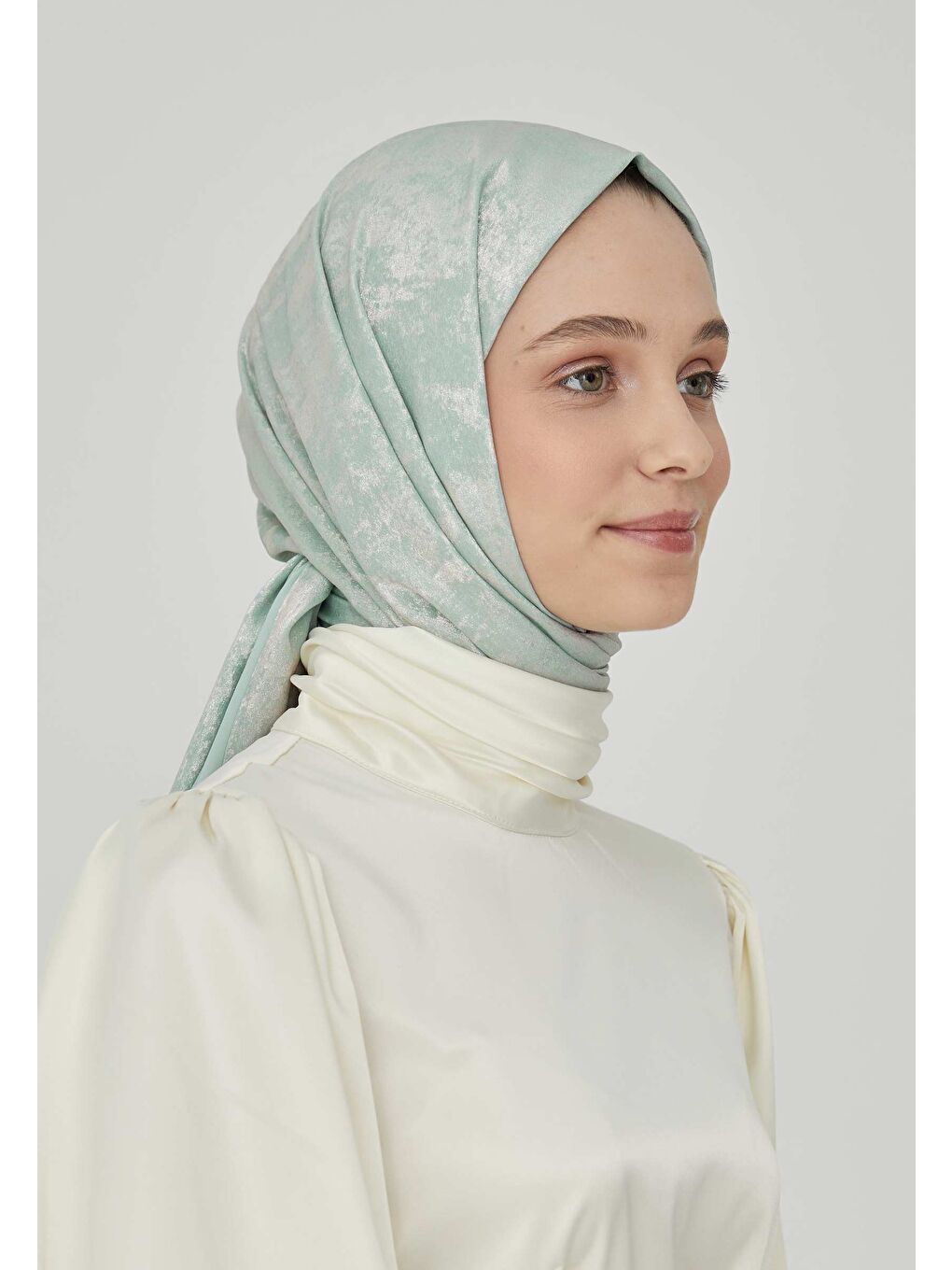 Luxury Shine Şal Mint Yeşili-1