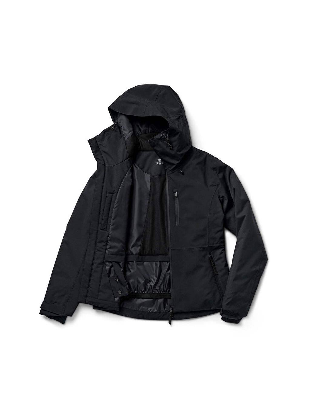Kadın Kayak Ceketi, Siyah-5