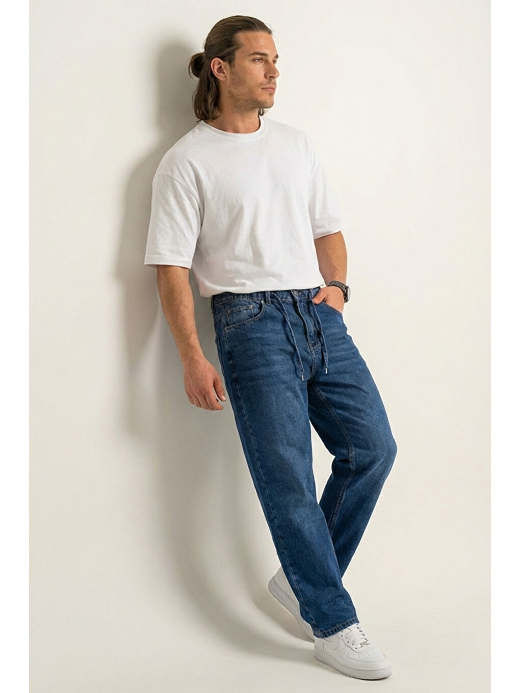 Erkek Rahat Kesim Baggy Jean Pantolon 30075 - Lacivert-2