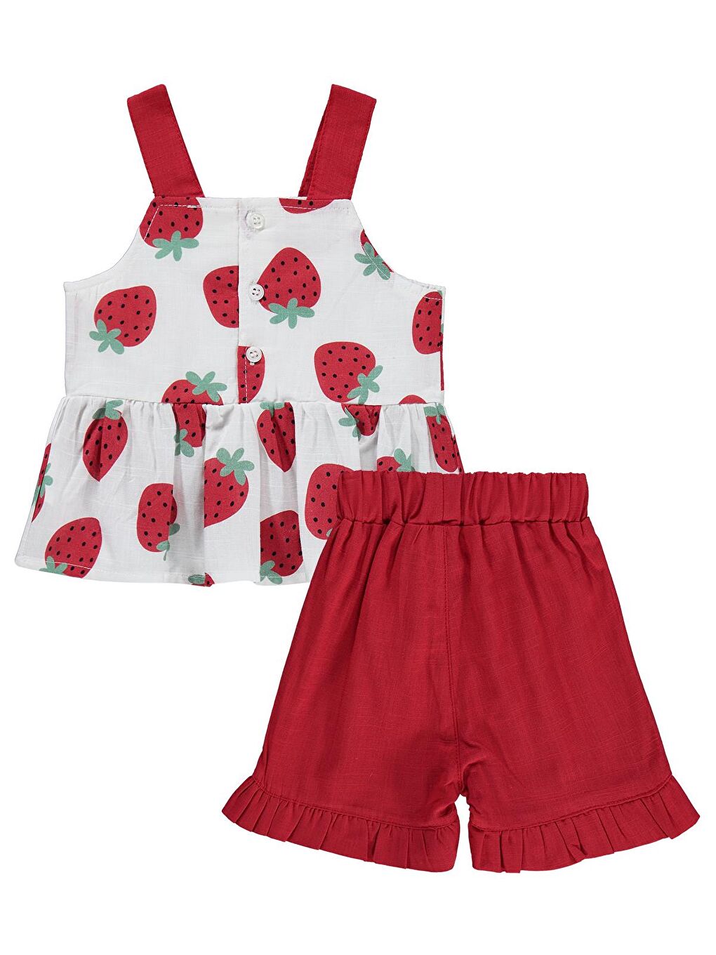 Baby Çilek Empirme 6-18 Ay Takım - Ekru 9-12 Ay-2