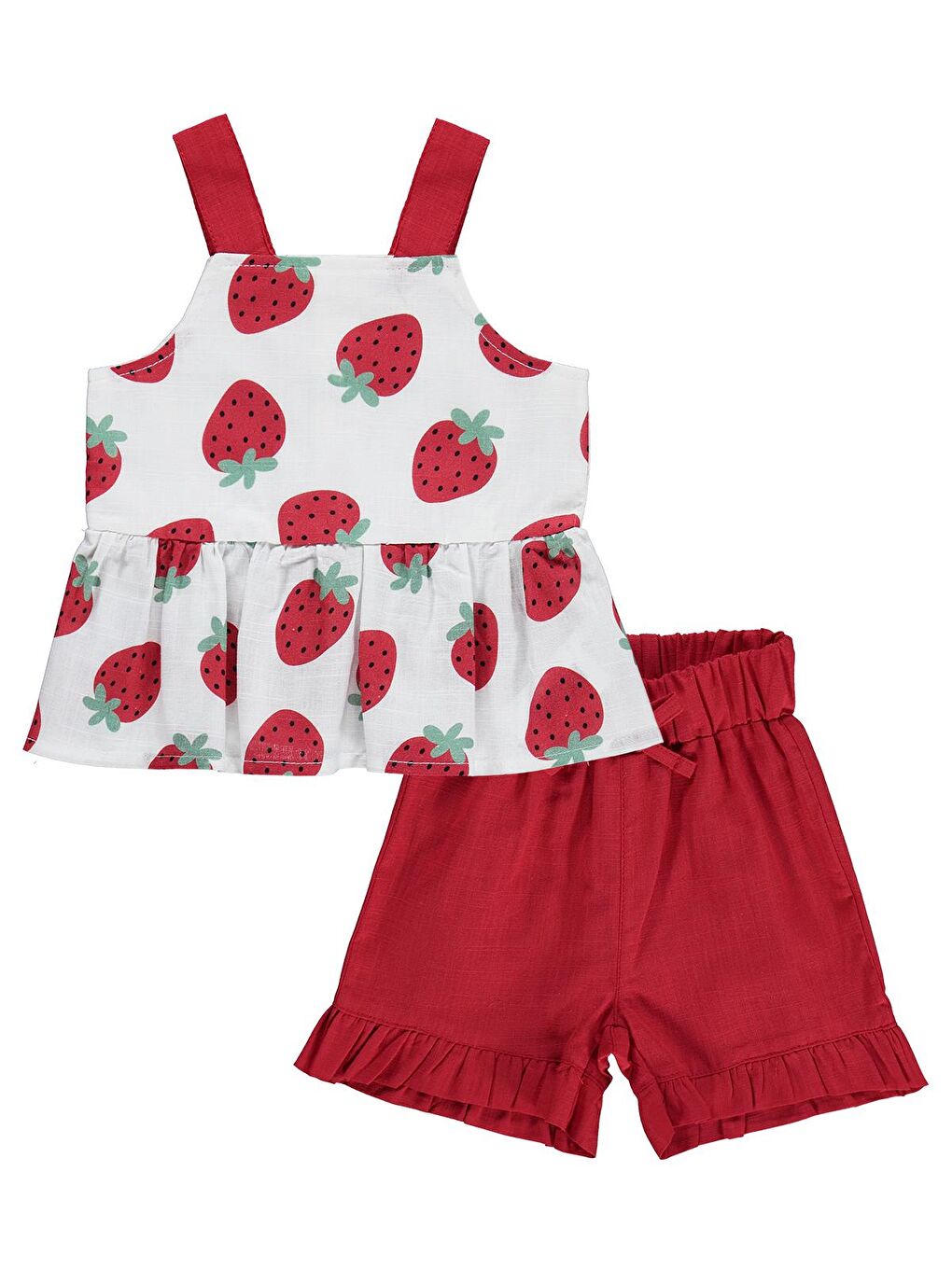 Baby Çilek Empirme 6-18 Ay Takım - Ekru 9-12 Ay-3