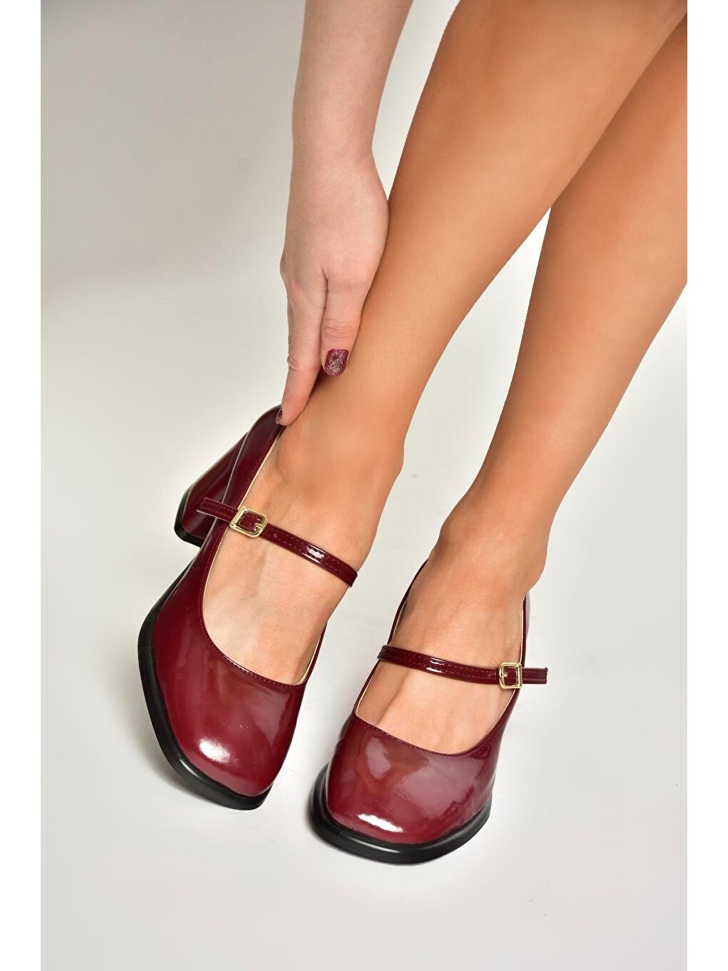 U5184220 Bordo Kadın Topuklu Ayakkabı-4