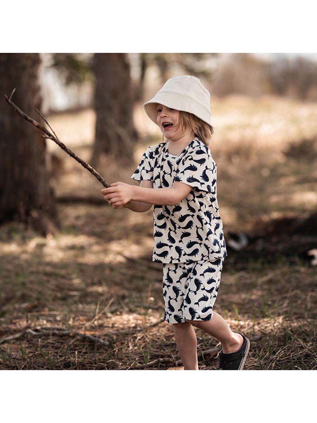 Lacivert Balina Şortlu Pijama