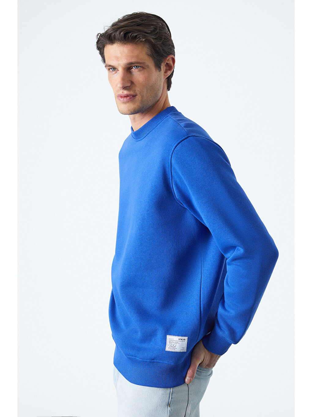 Mavi Travıs Erkek Organik Kumaşlı Yumuşacık Regular Fit Yuvarlak Yakalı Saks Sweatshirt-2