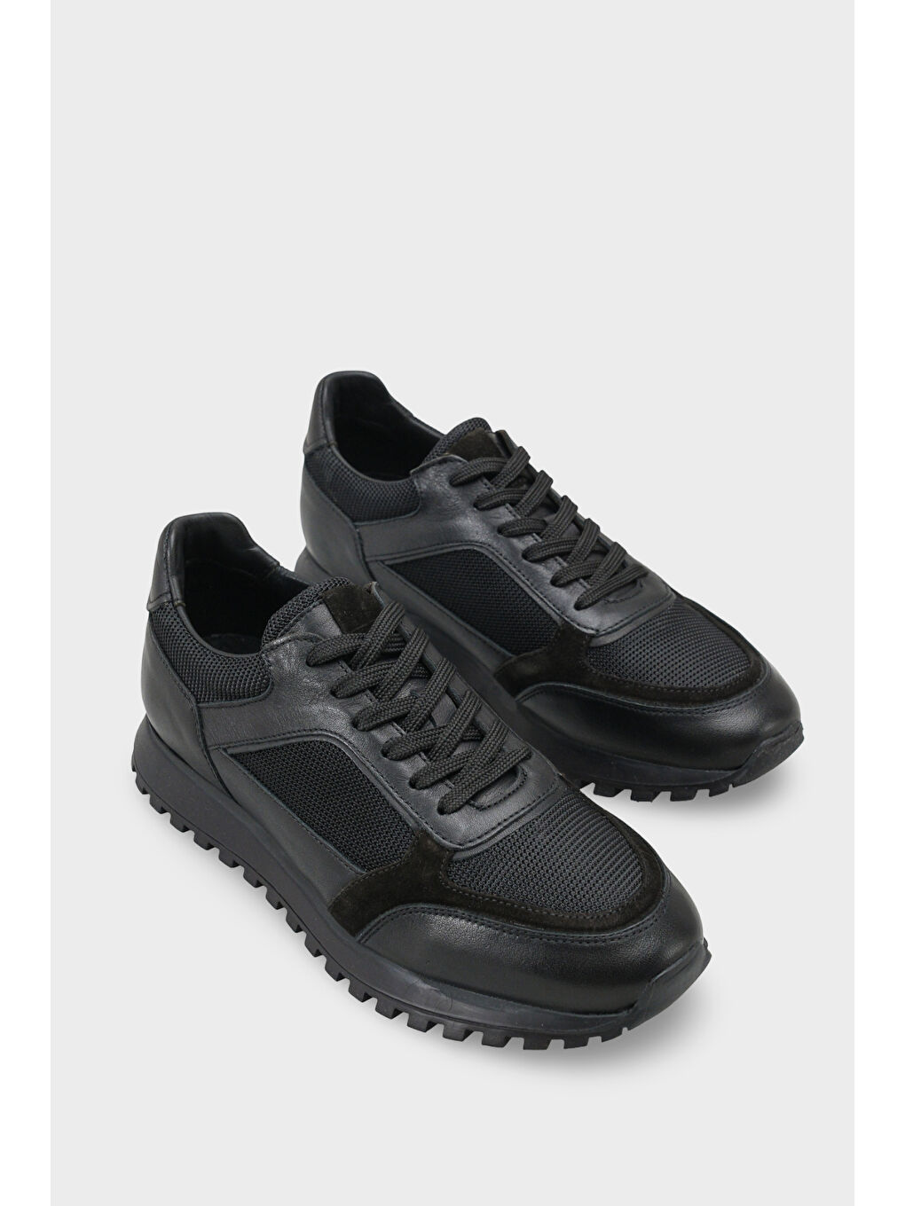 Siyah Erny Hakiki Deri Erkek Günlük Spor Ayakkabı Sneaker-1