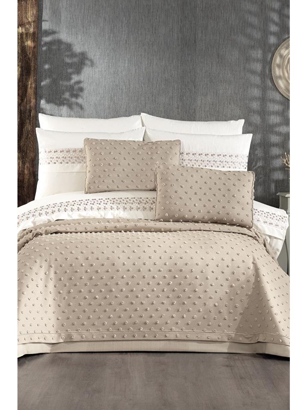 Bej Manchester 9 Parça Çeyiz Seti Vizon