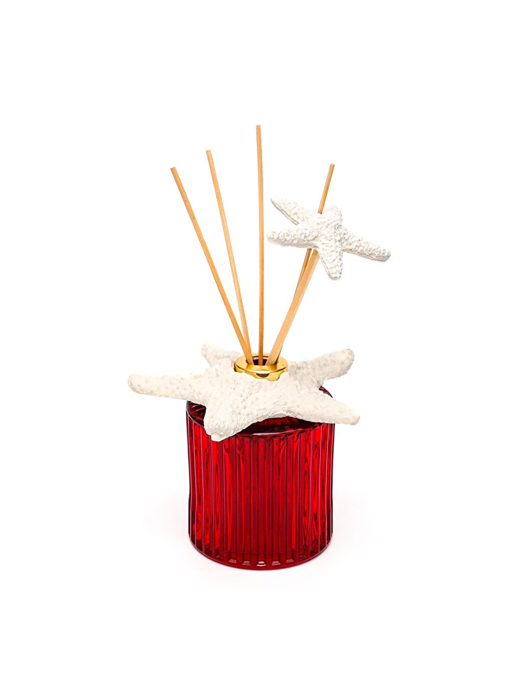 500 ml Kırmızı Fitilli Cam Deniz Yıldızı Taşlı Bosphorus Oda Kokusu