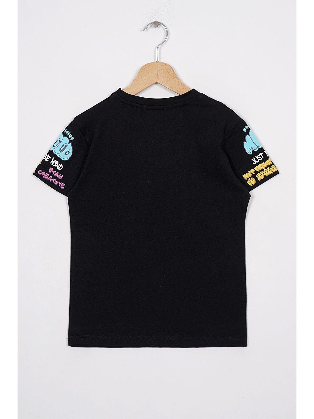 Zepkids Yazı Baskılı Siyah Renk Kız Çocuk Tshirt - 2