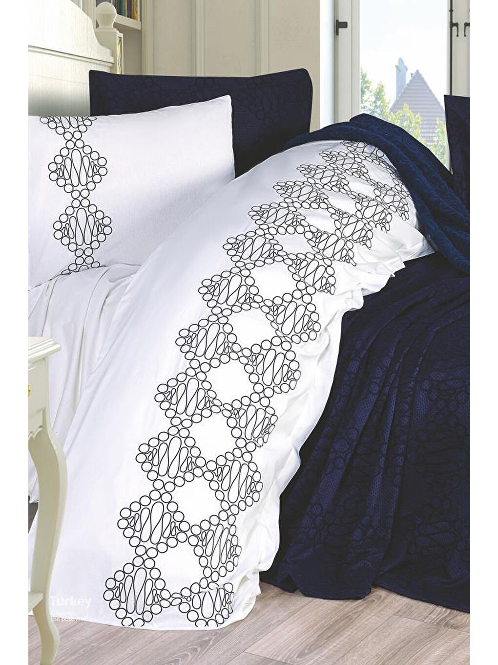 Kristina 10 Parça Çeyiz Seti Lacivert