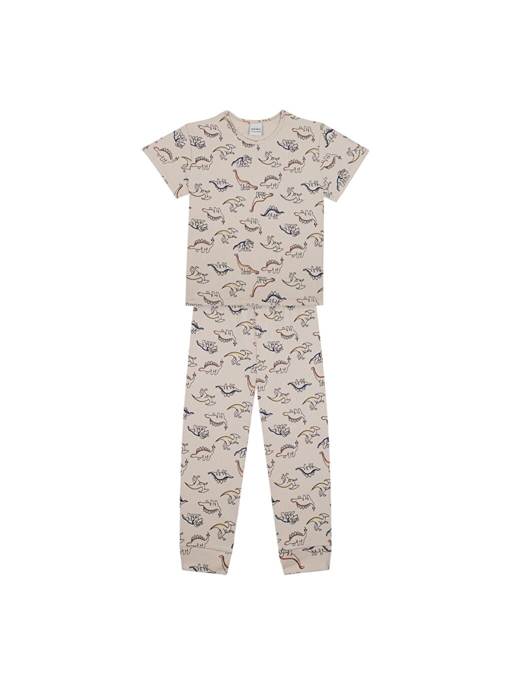 ANTEBIES Ekru Dino Kısa Kollu Pijama