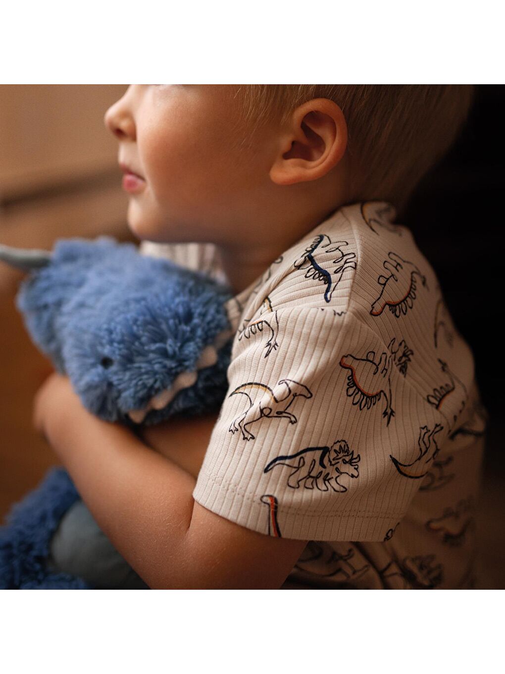 ANTEBIES Ekru Dino Kısa Kollu Pijama - 4