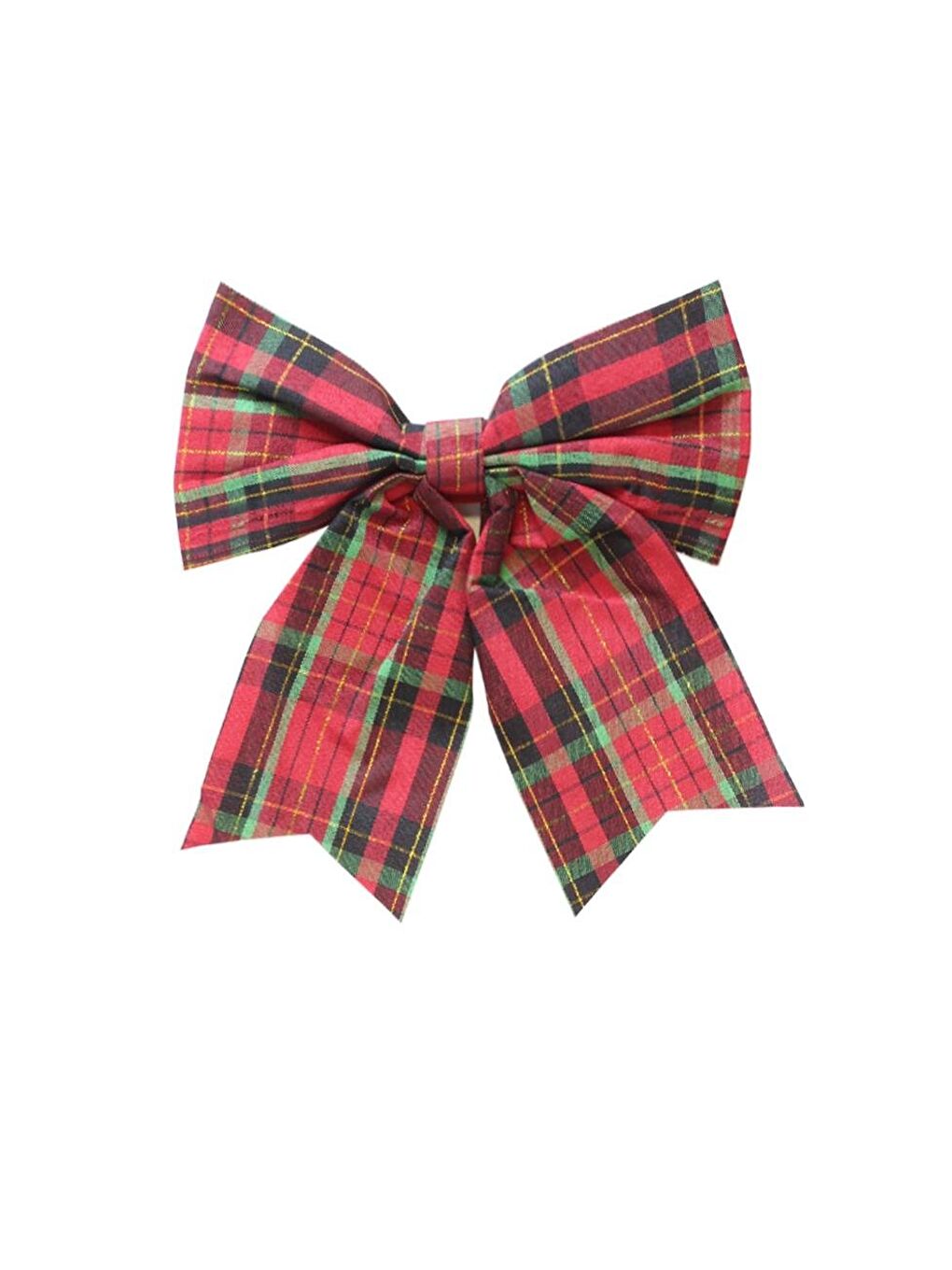 Yılbaşı Ağaç Süsü Ekose Fiyonk Asmalı Dekor Süsü Kırmızı 20 cm-1