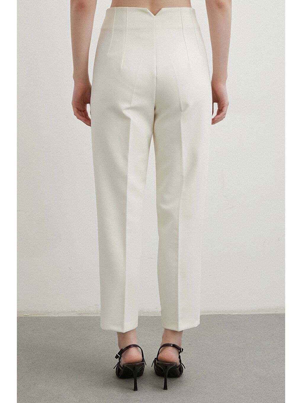 Skinny Kumaş Pantolon Ekru-2