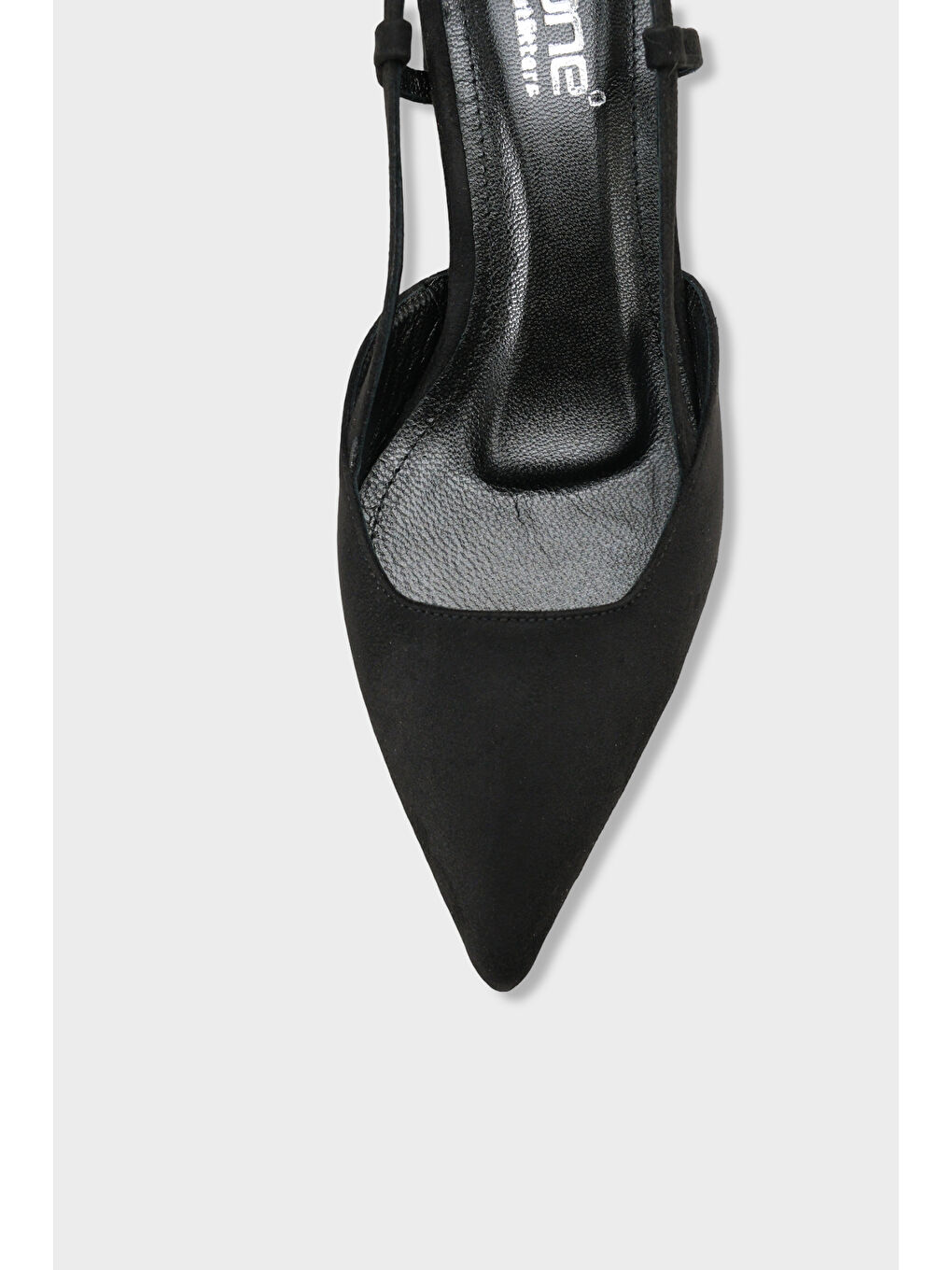 Siyah Phelia Hakiki Deri Astarlı Sivri Burunlu Orta Kalın Topuklu Arkası Açık Kadın Ayakkabı-2