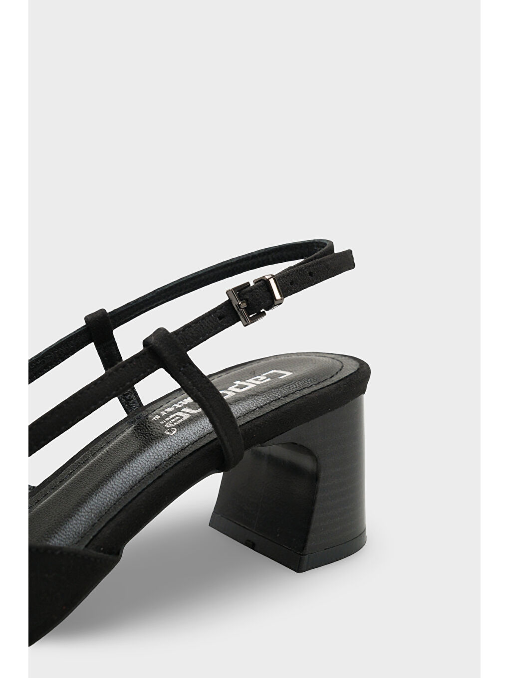 Siyah Phelia Hakiki Deri Astarlı Sivri Burunlu Orta Kalın Topuklu Arkası Açık Kadın Ayakkabı-3