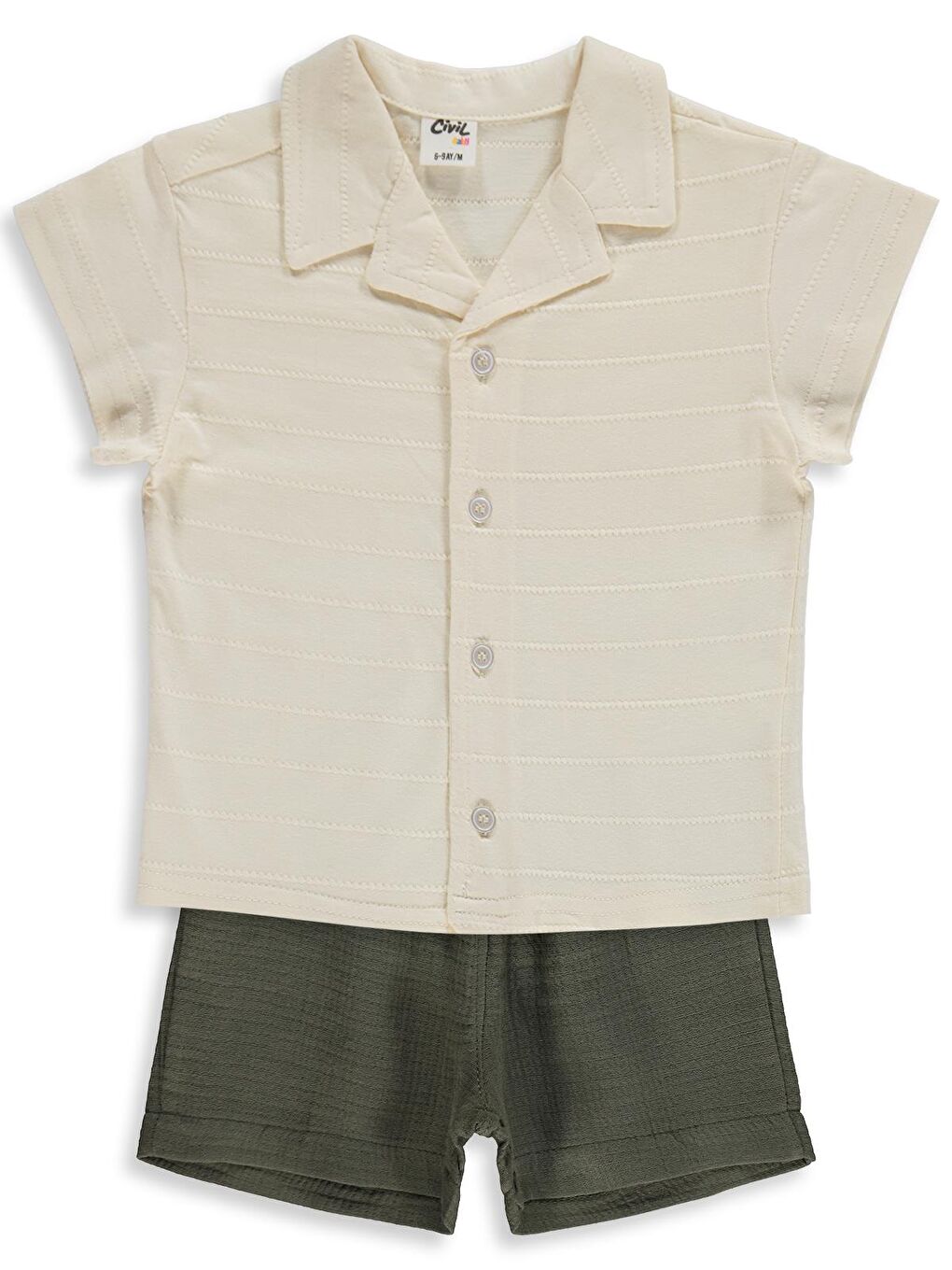 Lila Baby Jakarlı 6-18 Ay Takım - Ekru