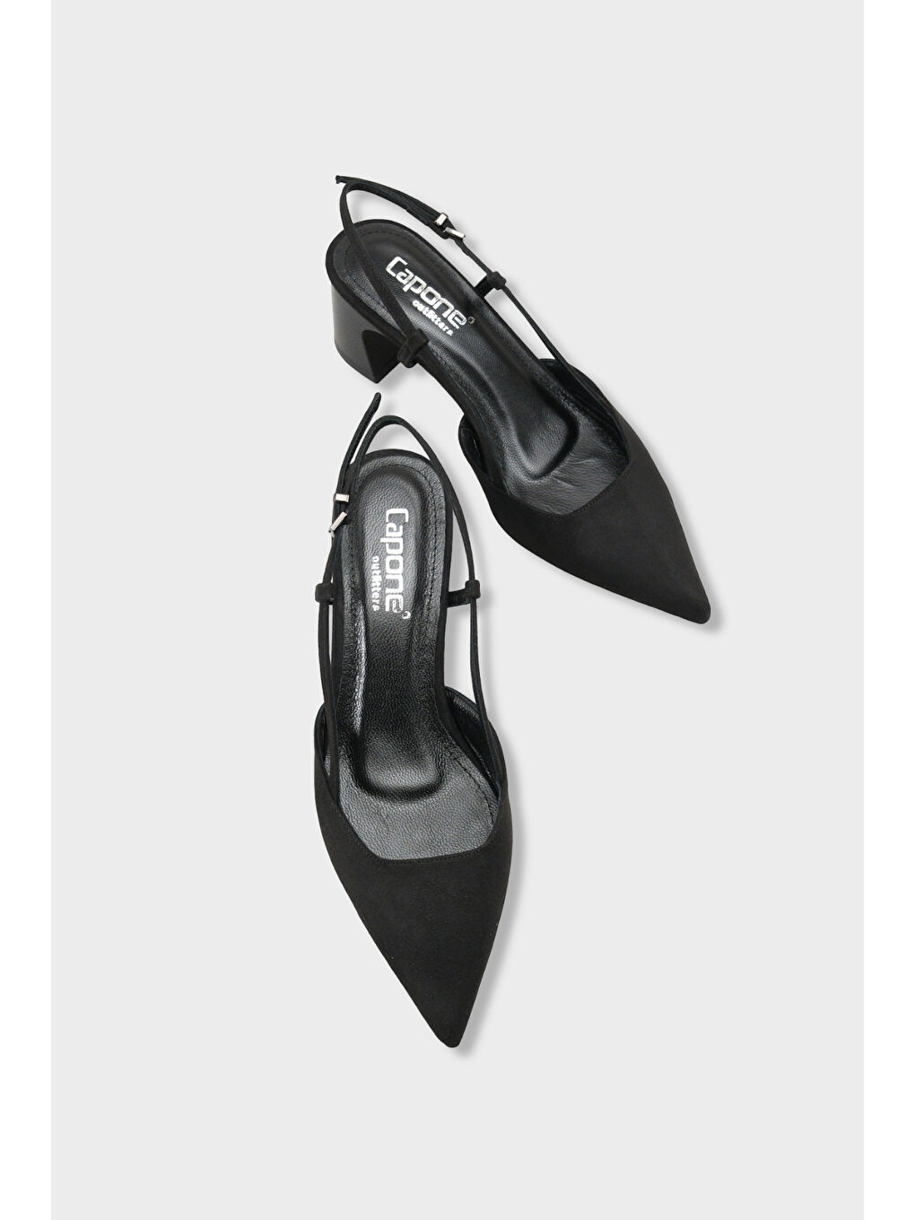 Siyah Phelia Hakiki Deri Astarlı Sivri Burunlu Orta Kalın Topuklu Arkası Açık Kadın Ayakkabı-5