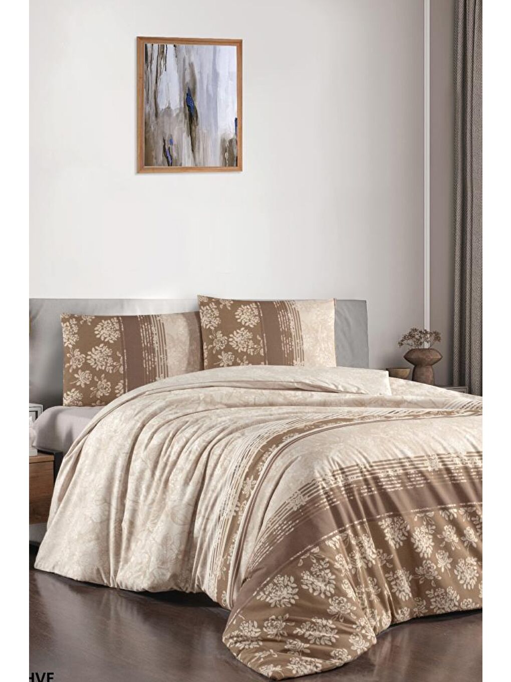 Kahverengi Lory 6 Parça Comforter Çeyiz Seti Kahve