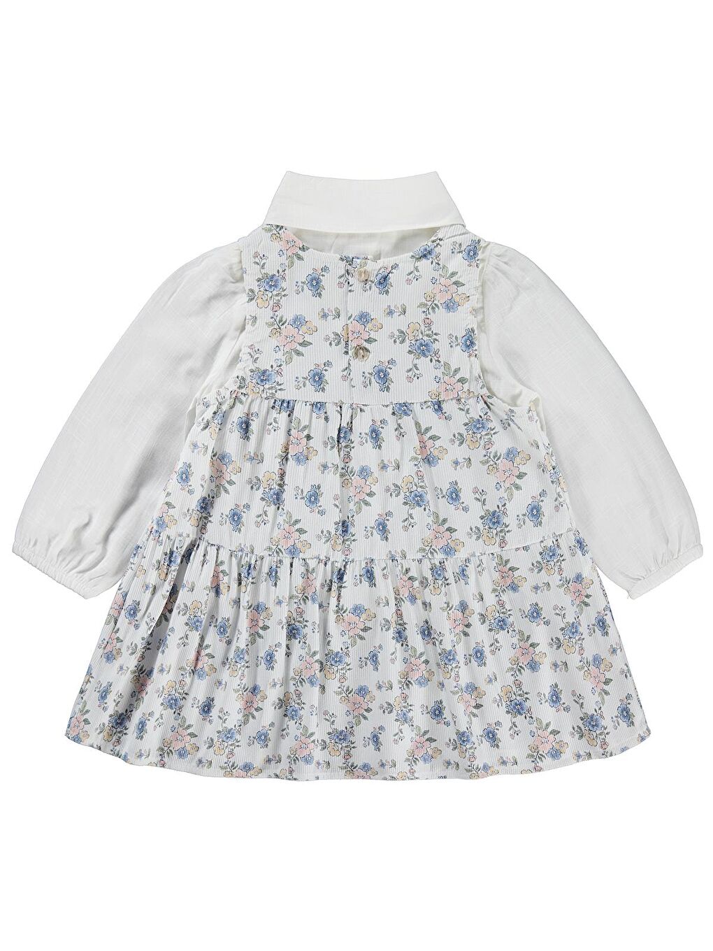 Girls Fiyonklu 2-5 Yaş Elbise - Mavi 4-5 Yaş-3