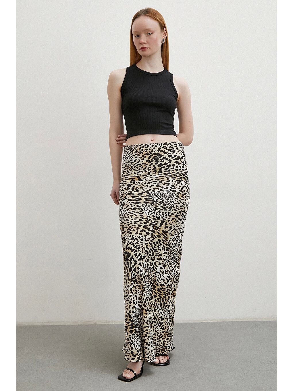 Leopar Desenli Verev Etek Ekru-2