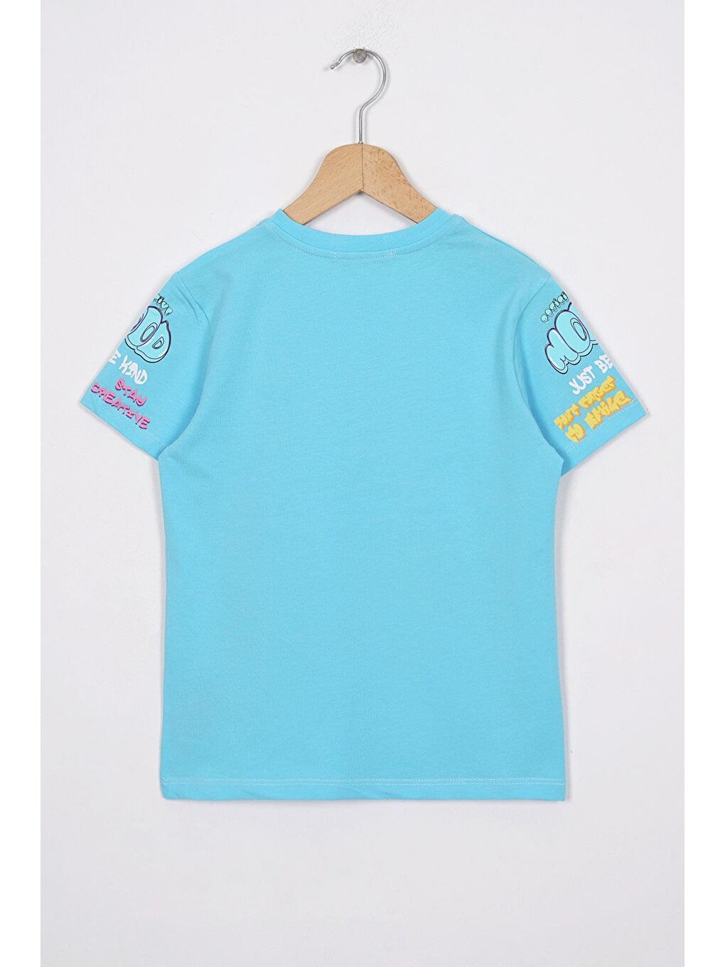 Zepkids Yazı Baskılı Açık Mavi Renk Kız Çocuk Tshirt - 2